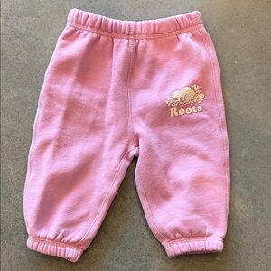 Roots baby pink sweatpants (6-12 months)